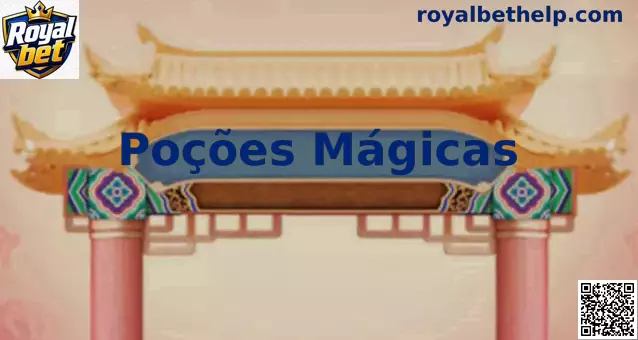 Interface do jogo Poções Mágicas com caldeirões e elementos de alquimia